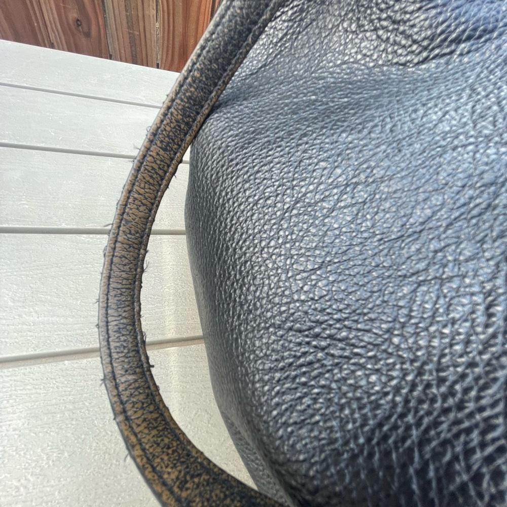 COACH Purse F80268 Hallie Shoulder Bag Tote Black Pebble Leather Gold Hardware - Picture 14 of 16